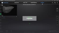 7. When the Einscan scanning software actually gets to the point of taking data, this is what you see. The green bar on the far left shows the distance you have to the part is OK. The picture at upper left shows what the scanner is seeing, and you set the brightness so that there’s no red warning areas washing out the part. The green points speckled under the “Preview” box is the point cloud. If you press the scan button again, it leaves preview mode, and promptly gets lost since there aren’t enough features captured at the instant of the first frame. Then you can’t get into preview mode again, unless you reopen the project. 7. When the Einscan scanning software actually gets to the point of taking data, this is what you see. The green bar on the far left shows the distance you have to the part is OK. The picture at upper left shows what the scanner is seeing, and you set the brightness so that there’s no red warning areas washing out the part. The green points speckled under the “Preview” box is the point cloud. If you press the scan button again, it leaves preview mode, and promptly gets lost since there aren’t enough features captured at the instant of the first frame. Then you can’t get into preview mode again, unless you reopen the project.