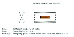 17. The overall comparison report shows “incorrect” due to a short. 17. The overall comparison report shows “incorrect” due to a short.