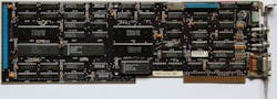 Figure 2. IBM&rsquo;s EGA add-in board superseded the CGA. Notice the similarity in form factor and layout to the CGA. (