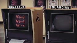 Early artificial stupidity experiments at NOVIDIA were conducted on separate computers, with the classical AI algorithms MOE and LARRY running on COLOSSUS, a platform containing 1,024 GPU processor elements. CURLY, the AS algorithm, ran on GUARDIAN, a platform consisting of pair of 90s era PCs, each running a dual-core Pentium processor. (Courtesy of Universal Pictures) Early artificial stupidity experiments at NOVIDIA were conducted on separate computers, with the classical AI algorithms MOE and LARRY running on COLOSSUS, a platform containing 1,024 GPU processor elements. CURLY, the AS algorithm, ran on GUARDIAN, a platform consisting of pair of 90s era PCs, each running a dual-core Pentium processor. (Courtesy of Universal Pictures)
