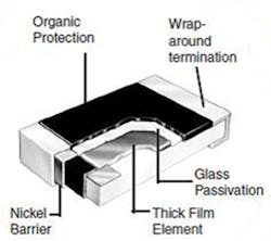 1. Shown is thick-film chip resistor construction.