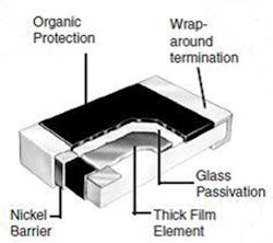 1. Shown is thick-film chip resistor construction. 1. Shown is thick-film chip resistor construction.