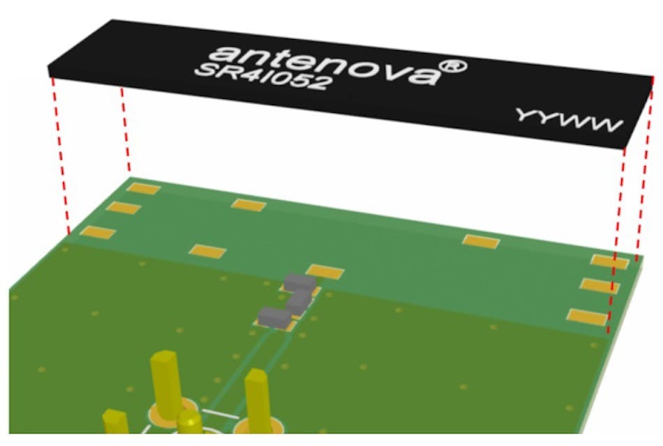 3. The keep-out area is simply defined as the same size as the antenna, with 1 to 3 mm of additional clearance below the antenna to the ground.