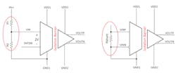 3. Voltage sensing is typically performed using a resistor-divider circuit, whereas current sensing employs an in-line shunt resistor. 3. Voltage sensing is typically performed using a resistor-divider circuit, whereas current sensing employs an in-line shunt resistor.