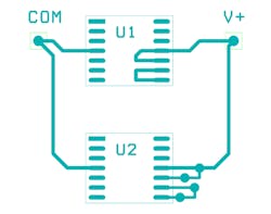 4. Be sure your schematic has pads or vias so that you can cut-and-jump the unused amplifier into the circuit. U1 would be very hard to hack on once the chip is soldered in. U2 has the connected traces, but not underneath the part; there are vias or pads to solder jumper wires to. Vias let you hack things on the backside, and give a place to mount through-hole resistors you might be hacking in. 4. Be sure your schematic has pads or vias so that you can cut-and-jump the unused amplifier into the circuit. U1 would be very hard to hack on once the chip is soldered in. U2 has the connected traces, but not underneath the part; there are vias or pads to solder jumper wires to. Vias let you hack things on the backside, and give a place to mount through-hole resistors you might be hacking in.