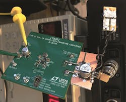 4. The benchtop setup of the clean phantom power supply using the DC2628 demonstration circuit shows the added-on filter. 4. The benchtop setup of the clean phantom power supply using the DC2628 demonstration circuit shows the added-on filter.