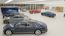 2. Inside the Bentley Motors “Virtual” Showroom: This Path (Ray) Traced 3D photoreal rendering uses over 110 GB of Bentley Motors Limited data provided by Paul Chapman, Bentley virtual media manager. It was rendered using the open-source OSPRay Studio application by Intel’s Bruce Cherniak. (© Copyright Bentley Motors Limited 2020) 2. Inside the Bentley Motors “Virtual” Showroom: This Path (Ray) Traced 3D photoreal rendering uses over 110 GB of Bentley Motors Limited data provided by Paul Chapman, Bentley virtual media manager. It was rendered using the open-source OSPRay Studio application by Intel’s Bruce Cherniak. (© Copyright Bentley Motors Limited 2020)