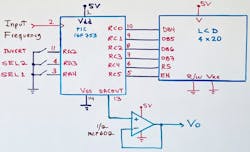 1. The PIC microcontroller is the center of this frequency-to-voltage converter. 1. The PIC microcontroller is the center of this frequency-to-voltage converter.