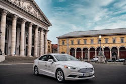 Mobileye is testing its autonomous-vehicle technology on Ford vehicles in Germany. Mobileye is testing its autonomous-vehicle technology on Ford vehicles in Germany.