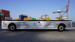 1. This Cosco Shipping container truck at the Xiamen Ocean Gate Container Terminal is equipped with DeepRoute’s self-driving solutions. 1. This Cosco Shipping container truck at the Xiamen Ocean Gate Container Terminal is equipped with DeepRoute’s self-driving solutions.