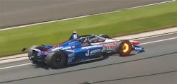 2. Lap 5 started a bad day for James Davison, whose brake rotor overheated causing a fire that destroyed the right front end. 2. Lap 5 started a bad day for James Davison, whose brake rotor overheated causing a fire that destroyed the right front end.