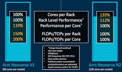4. Designers have a balancing act when it comes to chip design, with the V1 on the performance side and the N2 packing in more cores.