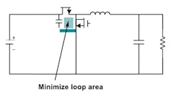 3. Minimizing the loop area helps reduce EMI. (Source: TI) 3. Minimizing the loop area helps reduce EMI. (Source: TI)