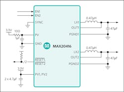 12. Dual POL voltage regulator IC. 12. Dual POL voltage regulator IC.