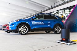 Connected technology reduces the time-consuming search for parking by guiding self-driving cars directly to areas with available spaces. Park-assist systems then automatically park the vehicle. (Source: Ford Motor Company)