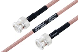 2. Pasternack’s PE3M0001 cable assemblies for defense applications have connectors compliant with MIL-PRF-3912 and cables compliant with MIL-DTL-17. They’re manufactured using J-STD soldering processes and WHMA-A-620 workmanship criteria. The cables and connectors also meet standards from SAE and IPC. (Source: Pasternack Enterprises) 2. Pasternack’s PE3M0001 cable assemblies for defense applications have connectors compliant with MIL-PRF-3912 and cables compliant with MIL-DTL-17. They’re manufactured using J-STD soldering processes and WHMA-A-620 workmanship criteria. The cables and connectors also meet standards from SAE and IPC. (Source: Pasternack Enterprises)