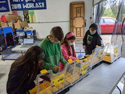2. FIRST LEGO League students participate in the competition with protective masks, following coronavirus guidelines set by their local authorities. 2. FIRST LEGO League students participate in the competition with protective masks, following coronavirus guidelines set by their local authorities.