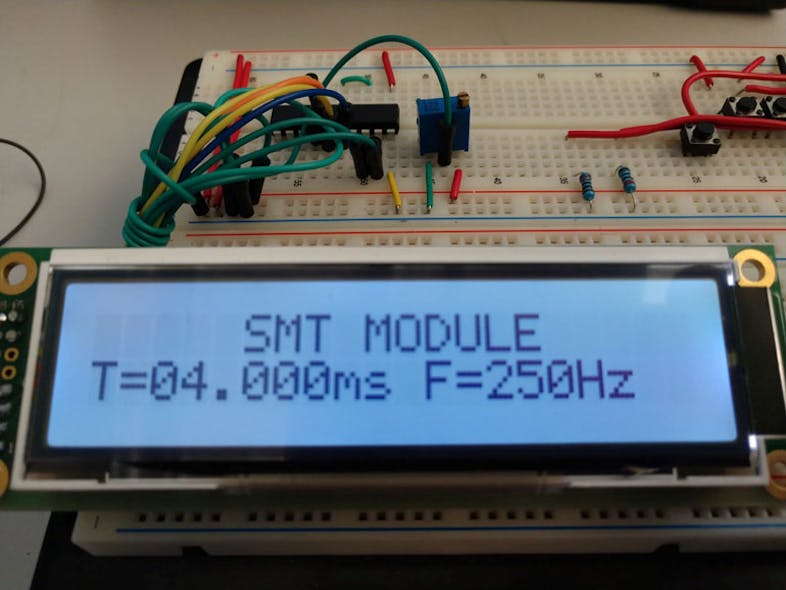 1. This is the board that was used with the 16F1619 PIC microcontroller to measure the period and frequency.