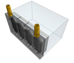 2. CAD of the liquid-cooled electronics system.