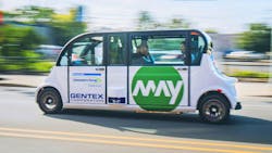 May Mobility’s self-driving vehicles ferried passengers around Grand Rapids in an effort to test passenger acceptance over time. May Mobility’s self-driving vehicles ferried passengers around Grand Rapids in an effort to test passenger acceptance over time.