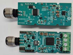 2. The reference design includes a standard M12 connector that measures 61 &times; 25 mm; it exceeds regulatory standards for surge and transient overvoltage.