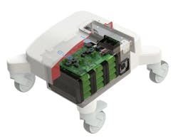 2. This is an interior view of an in-base power configuration with integrated Li-ion battery and inverter/controller. 2. This is an interior view of an in-base power configuration with integrated Li-ion battery and inverter/controller.