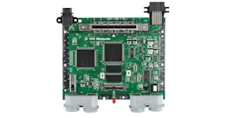 Figure 1: The Nintendo 64 motherboard, CPU, and Reality Coprocessor (RCP), with RMEM under the processors.
