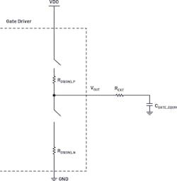 3. Simplified RC model of gate charging and discharging. 3. Simplified RC model of gate charging and discharging.