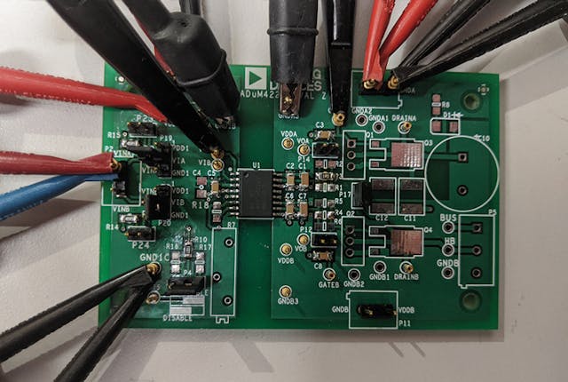 7. Shown is an ADuM4221 evaluation board.