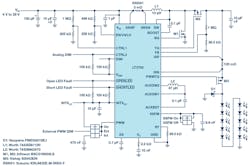 2. Shown is a 32-V, 2-A LT3762 boost LED driver. 2. Shown is a 32-V, 2-A LT3762 boost LED driver.