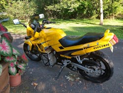 1. Even with the limited performance available from the damaged battery, the eNinja's agile handling and silent operation have made it my favorite vehicle for running short (5 to 10 miles) errands that don't require speeds of over 50 mph. I hope to get the new battery pack built, tested, and installed in time for next summer. 1. Even with the limited performance available from the damaged battery, the eNinja's agile handling and silent operation have made it my favorite vehicle for running short (5 to 10 miles) errands that don't require speeds of over 50 mph. I hope to get the new battery pack built, tested, and installed in time for next summer.