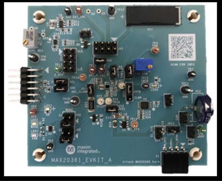 2. The associated MAX20361 Evaluation Kit include a solar cell, interactive software, current source and measurement, plus a highly detailed user manual.