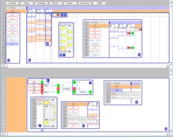 The graphical interface of this Visual Basic 6 application facilitates the editing of a circuit in a stack and the definition of the simulation vectors. It generates the circuit schematic and the visualization of the simulation results in data and time domains.