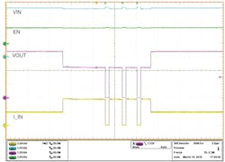 11. The TPS2595 eFuse overload response easily handles a 4-A load. 11. The TPS2595 eFuse overload response easily handles a 4-A load.