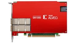 1. The Alveo SN1000 SmartNIC sports dual QSFP28 100-Gb ports and a 16-nm UltraScale+ FPGA plus a 16-core NXP Arm processor.