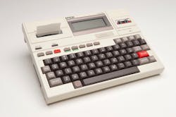 1. I got my Epson HX-20 in 1981. It ran Microsoft Basic and used a microcassette to store programs and data.