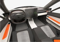 Aptera&apos;s spartan but comfortable interior makes me want to strap in and go looking for imperial fighters. (Credit: Aptera)
