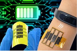 1. These micro-supercapacitor arrays (MSCAs) can provide energy storage along with flexibility and stretchability. (Source: Pennsylvania State University)