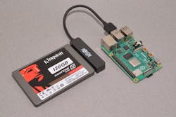 2. Need more storage? A USB-to-SATA adapter could be the answer. It plugs into one of the Raspberry Pi&rsquo;s USB ports.