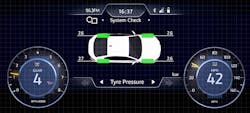 2. Here, the driver display from Figure 1 shows tire pressure to the driver while moving the speed and gear indicators for best clarity. TRP can still identify and validate these now moved tiles. 2. Here, the driver display from Figure 1 shows tire pressure to the driver while moving the speed and gear indicators for best clarity. TRP can still identify and validate these now moved tiles.
