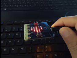 2. Ahmed Hamdy programmed a micro:bit using Ada to play a stable nerve game.