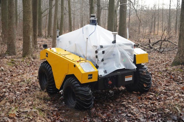 4. ARL is advancing its knowledge of ground-based robotics systems at its Aberdeen Proving Ground, pushing the limits of AI processing to adapt to difficult terrain. (Courtesy of the U.S. Army Research Laboratory)
