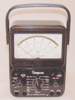 1. The Simpson 260 VOM, about 80 years old, is a classic example of an early “multifunction” test instrument. (Source: Simpson 260) 1. The Simpson 260 VOM, about 80 years old, is a classic example of an early “multifunction” test instrument. (Source: Simpson 260)