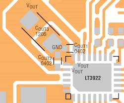 6. The dual-loop layout and high-frequency 0402 split capacitors create small, opposing hot-loops that help reduce high-frequency EMI. 6. The dual-loop layout and high-frequency 0402 split capacitors create small, opposing hot-loops that help reduce high-frequency EMI.