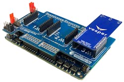 1. The Voice-on SPOT Kit from Ambiq uses click boards to provide peripherals to the Apollo3 Blue Plus ultra-low-power microcontroller.
