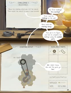 The game's puzzles arrive in the form of challenges that outline the problem to solve and the tools you have at your disposal. The game's puzzles arrive in the form of challenges that outline the problem to solve and the tools you have at your disposal.