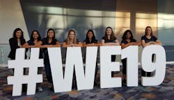 Tektronix Women in Technology group members at WE19—the world’s largest conference for women engineers. WE-21 is set this year from Oct. 21-23 at the Indiana Convention Center in Indianapolis, IN. For more information on the internet, go to https://we21.swe.org. Tektronix Women in Technology group members at WE19—the world’s largest conference for women engineers. WE-21 is set this year from Oct. 21-23 at the Indiana Convention Center in Indianapolis, IN. For more information on the internet, go to https://we21.swe.org.