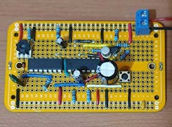 2. Assembled circuit on a PCB using 1% tolerance resistors.