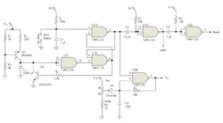 1. Capacitance to pulse-train converter based on Schmitt-trigger NAND gates. 1. Capacitance to pulse-train converter based on Schmitt-trigger NAND gates.