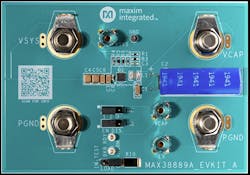 3. The evaluation board for the MAX38889 is simple, but it allows access and adjustment for assessing and tuning operation to the application specifics. 3. The evaluation board for the MAX38889 is simple, but it allows access and adjustment for assessing and tuning operation to the application specifics.